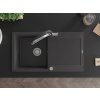 MEXEN/S - Leo granitový dřez 1-miska s odkapávačem včetně baterie Duo, černá kropenatá 6501-76-671701-07