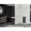 MEXEN/S - KIOTO Sprchová zástěna WALK-IN s poličkou a držákem ručníků 110 x 200, matné sklo 8 mm, zlatá 800-110-121-50-30