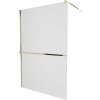 MEXEN/S - KIOTO Sprchová zástěna WALK-IN s poličkou a držákem ručníků 110 x 200, matné sklo 8 mm, zlatá 800-110-121-50-30