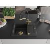 MEXEN/S - Enzo granitový dřez s odkapávačem včetně baterie Duo, černá 6506-77-671701-57-G