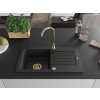 MEXEN/S - Pablo granitový dřez 1 s odkapávačem včetně baterie Telma, černá 6510-77-670200-50