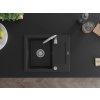 MEXEN/S - Enzo granitový dřez 1 s odkapávačem včetně baterie Telma, černá 6506-77-670200-00