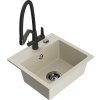 MEXEN/S - Milo granitový dřez 1-miska včetně baterie Duo, béžová 6505-69-671701-70-B