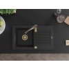 MEXEN/S - Pablo granitový dřez 1 s odkapávačem včetně baterie Aster, černá  6510-77-73450-57-G