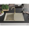MEXEN/S - Bruno granitový dřez s odkapávačem včetně baterie Telma, béžová 6513-69-670200-50