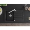 MEXEN/S - Bruno granitový dřez s odkapávačem včetně baterie Duero, černá/stříbrná metalik 6513-73-671600-00