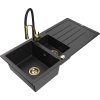 MEXEN/S - Andres granitový dřez s odkapávačem včetně baterie Aster, černá/stříbrná 6515-73-73450-57-G