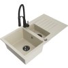 MEXEN/S - Matias granitový dřez 1.5 s odkapávačem včetně baterie Aster, béžová 6502-69-73450-70-B