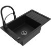 MEXEN/S - Elias granitový dřez 1 s odkapávačem včetně baterie Aster, černá 6511-77-73450-70-B