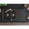 MEXEN/S - Andres granitový dřez s odkapávačem včetně baterie Rita, černá nakrapiany 6515-76-670300-00
