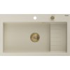 MEXEN/S - Omar granitový dřez 800 x 480 mm, béžová, zlatý sifon 6520801005-69-G