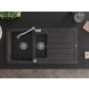 MEXEN/S - Andres granitový dřez s odkapávačem včetně baterie Carla, černá nakrapiany 6515-76-670700-00