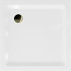 MEXEN/S - Flat sprchová vanička čtvercová slim 90 x 90, bílá + zlatý sifon 40109090G