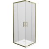 MEXEN/S - Rio sprchový kout čtverec 90x90, dekor, zlatá + bílá vanička se sifonem 860-090-090-50-30-4010G