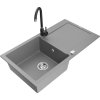 MEXEN/S - Leo granitový dřez s odkapávačem včetně baterie Telma, šedá 6501-71-670200-70