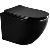 MEXEN/S - Lena Závěsná WC mísa včetně sedátka s slow-slim, z duroplastu, černá matná 30221085