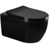 MEXEN/S - Carmen Závěsná WC mísa včetně sedátka s slow-slim, z duroplastu, černá matná 30881085