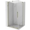 MEXEN/S - Velar L sprchový kout, posuvné dveře 90 x 75, transparent, zlato 871-090-075-03-50
