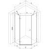 MEXEN/S - Lunar sprchový kout pětiboký křídlový levá 80 x 80, transparent, měď kartáčovaná 831-080L-080P-65-00-L
