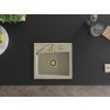 MEXEN/S - Milo granitový dřez 1 435 x 410 mm, béžová, + zlatý sifon 6505441000-69-G