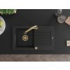 MEXEN/S - Pablo granitový dřez 1 s odkapávačem včetně baterie Elia, černá 6510-77-670101-50