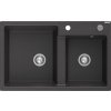 MEXEN - Tomas granitový dřez 2-bowl 800x500 mm,černá kropenatý, sifon chrom 6516802000-76