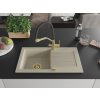 MEXEN/S - Pablo granitový dřez s odkapávačem včetně baterie Duo, béžová 6510-69-671701-57-G