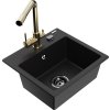 MEXEN/S - Milo granitový dřez včetně baterie Duero, černá 6505-77-671600-50-B