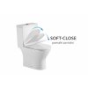 Bílé kombi WC WHITE LINE s nádržkou, soft close, pomalé zavírání