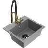 MEXEN/S - Milo granitový dřez 1-miska včetně baterie Aster, šedá 6505-71-73450-57-B