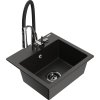 MEXEN/S - Milo granitový dřez 1-miska včetně baterie Aster, černá/zlatá metalik 6505-75-73450-07-B