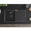 MEXEN/S - Leo granitový dřez 1 s odkapávačem včetně baterie Flora, černá kropenatá 6501-76-670401-08-B
