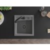 MEXEN/S - Vito granitový dřez 1-miska včetně baterie Elia, šedá 6503-71-670101-70-B