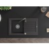 MEXEN/S - Pablo granitový dřez 1 s odkapávačem včetně baterie Telma, černá kropenatý 6510-76-670200-76