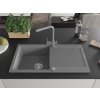MEXEN/S - Leo granitový dřez s odkapávačem včetně baterie Duero, šedá 6501-71-671600-71