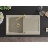 MEXEN/S - Leo granitový dřez 1-miska s odkapávačem včetně baterie Rita, béžový 6501-69-670300-50
