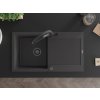 MEXEN/S - Leo granitový dřez 1-miska s odkapávačem včetně baterie Duo, černá kropenatá 6501-76-671701-70-B