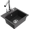 MEXEN/S - Milo granitový dřez včetně baterie Duero, černá kropenatá 6505-76-671600-00