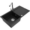 MEXEN/S - Leo granitový dřez s odkapávačem včetně baterie Duero, černá 6501-77-671600-00