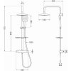MEXEN/S - KT17 Sprchový sloup s termostatickou baterií, chrom / bílá 771501793-02