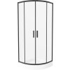 MEXEN/S - Rio čtvrtkruhový sprchový kout 80 x 80, transparent, černá + vanička Rio 863-080-080-70-00-4710