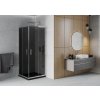 MEXEN/S - Rio čtvercový sprchový kout 90 x 90, grafit, chrom + vanička se sifonem Flat, černý 860-090-090-01-40-4070