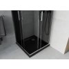 MEXEN/S - Rio čtvercový sprchový kout 90 x 90, grafit, chrom + vanička se sifonem Flat, černý 860-090-090-01-40-4070