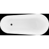 MEXEN/S - Retro volně stojící vana 170x75 cm bílá, nohy černá , sifon chrom 53251707500-70