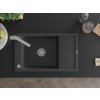 MEXEN/S - Elias granitový dřez 1-miska s odkapávačem včetně baterie Rita, černý kropenatý 6511-76-670300-00