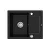MEXEN - Enzo granitový dřez 1-mísa dřez s vypouštěním krátký odkapávač 576x465 mm, černá 6506571005-77