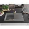 MEXEN/S - Cesar granitový dřez 1-miska s odkapávačem včetně baterie Carla, šedá 6514-71-670700-50