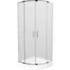 MEXEN/S - Rio čtvrtkruhový sprchový kout 80 x 80, dekor/mráz, chrom + vanička Rio 863-080-080-01-30-4710