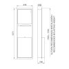 Zabudovaný zásobník na papierové uteráky a odpadkový kôš 45l 365x1375x108mm, nerez