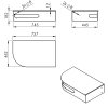 PULSE rohový stolík s umývadlom 755x455 mm, pravý, nerez mat  DOPRAVA ZADARMO